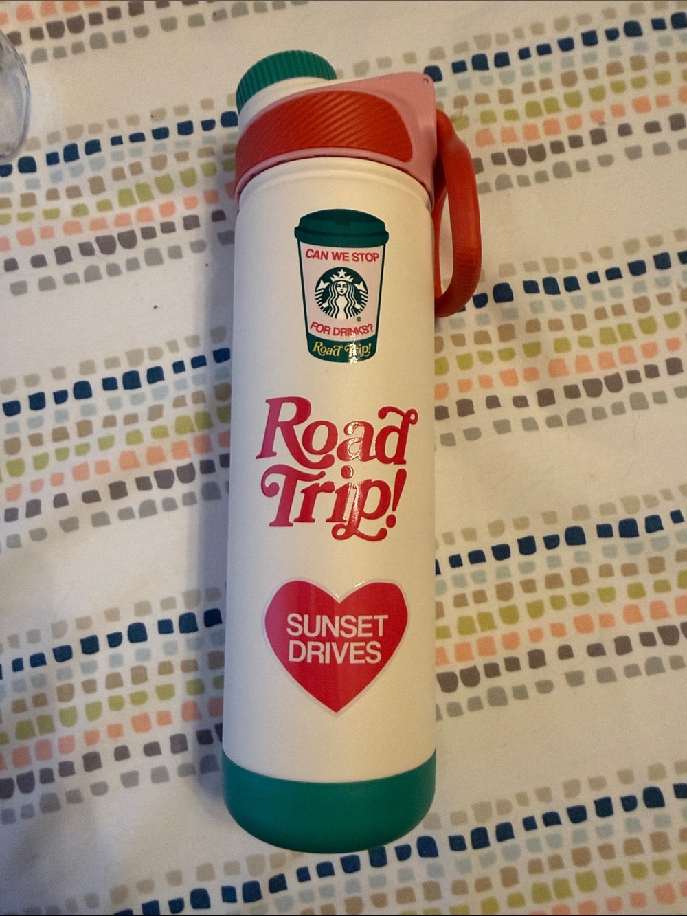 Starbucks x Dandy Worldwide Road Trip' White Water Bottle with stickers